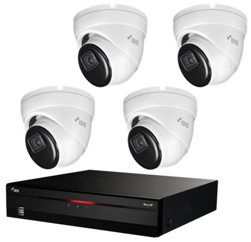 IDIS CCTV Kit, 4 Turret Cameras+ 16CH NVR 2TB HDD