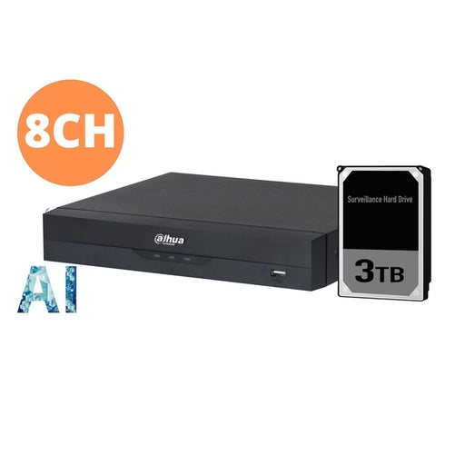 Dahua 8ch NVR with 3TB HDD, DHI-NVR4108HS-8P-AI/ANZ-3TB-Network Video Recorder-Dahua-CTC Communications