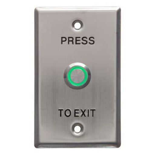 Smart Press to Exit Green LED Illuminated Flush Button on Flat Stainless steel, WEL1911G
