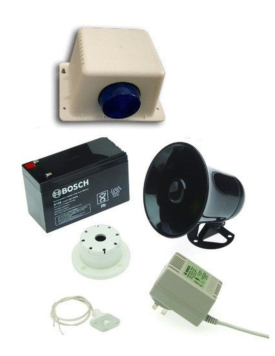 Bosch Solution 3000 Alarm System with 2 x Wireless Tritech detectors +Text Code pad, Plastic remotes