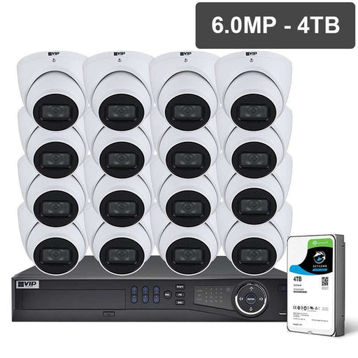 VIP Vision™ Security Camera Kit, 16 Channel with 6MP Turret, 16 Cameras, 4 TB Hard Drive