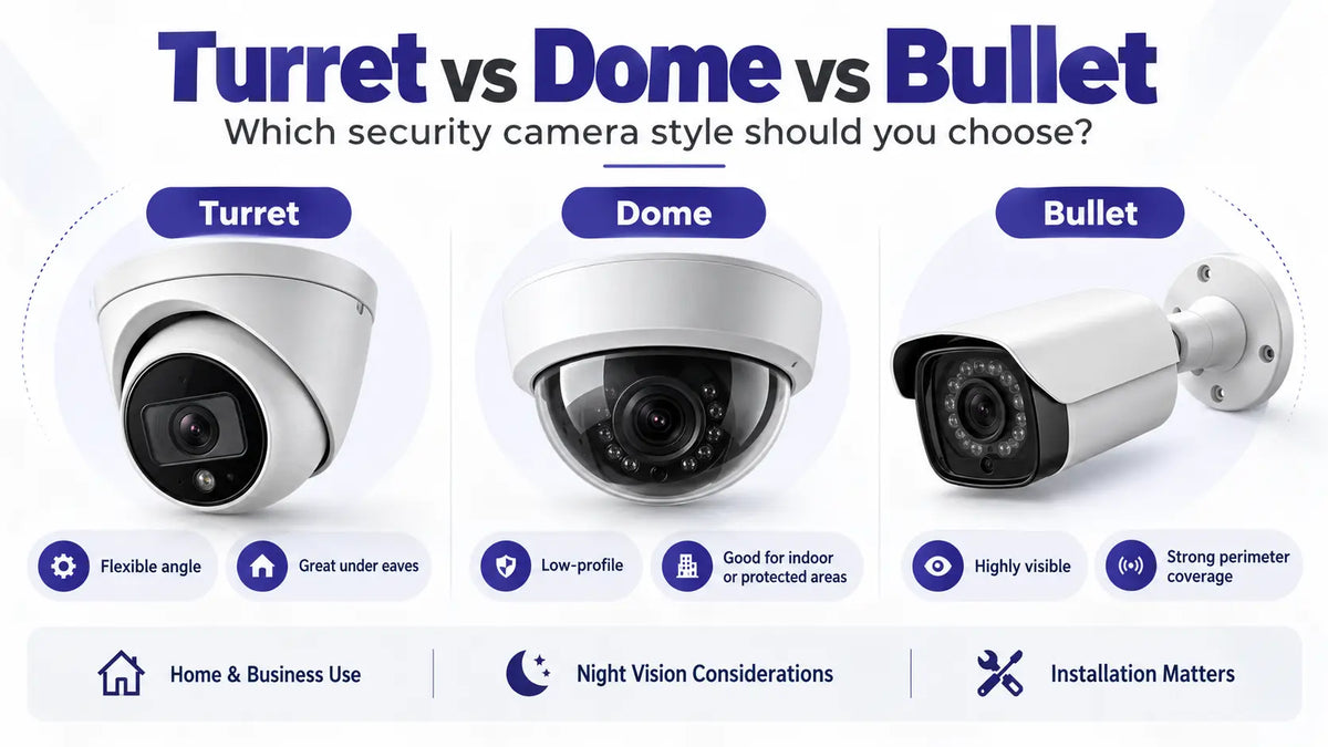Turret vs Dome vs Bullet Security Cameras: Which Style Should You Choose?