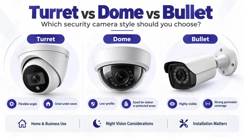 Turret vs Dome vs Bullet Security Cameras: Which Style Should You Choose?
