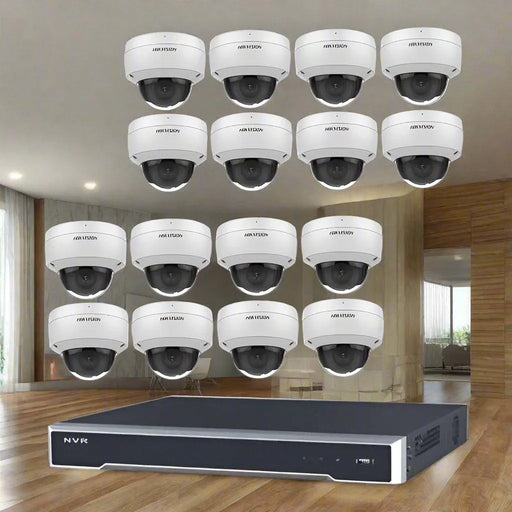 Hikvision CCTV Kit, AcuSense, 16 x 8MP Dome (Mic), 16CH NVR with 4TB HDD