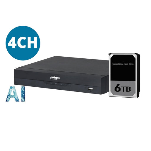 Dahua 4ch NVR with 6TB HDD, DHI-NVR4104HS-P-AI/ANZ-6TB-Dahua-CTC Communications