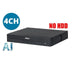 Dahua 6MP CCTV Kit 4 CH NVR, 2 x Smart Dual Light Turret Cameras, Fixed Lens