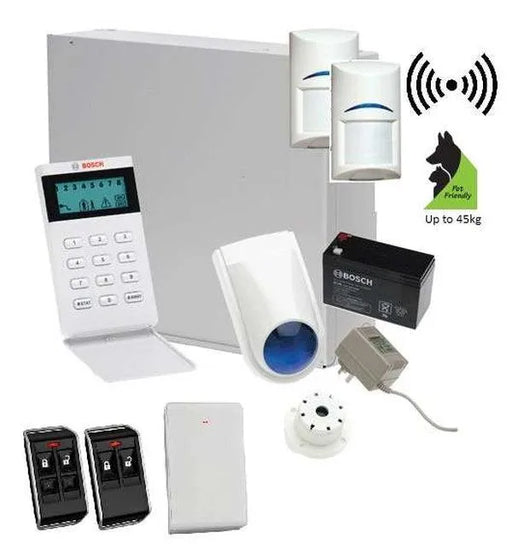 Bosch Solution 3000 Alarm System with 2 x Wireless Tritech detectors+ Icon Code pad + Deluxe Remote Kit