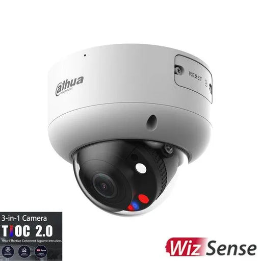 Dahua 5MP Tioc 2.0 Active Deterrence Dome Motorised Camera, DH-IPC-HDBW3549R1-ZAS-PV