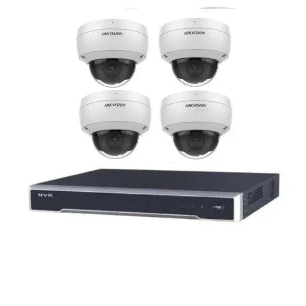 Hikvision CCTV Kit, AcuSense, 4 x 8MP Dome (Mic), 8CH NVR with 4TB HDD