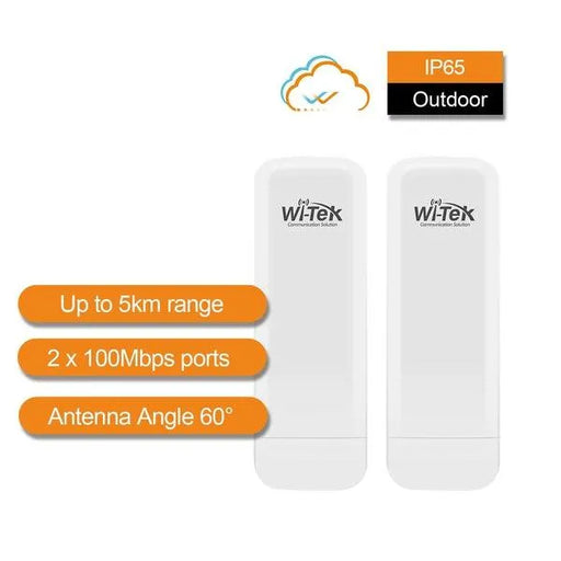 Wi-Tek 5KM Long Range Outdoor Wireless Point-to-Point for CCTV, WI-CPE513P-KIT V3