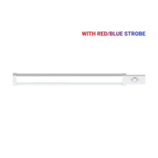 Night Sabre NS-45PAW PoE Security Light with Red/Blue Strobe Alarm – White (Discreet Linear LED Security Light)