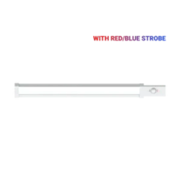 Night Sabre NS-45PAW PoE Security Light with Red/Blue Strobe Alarm – White (Discreet Linear LED Security Light)