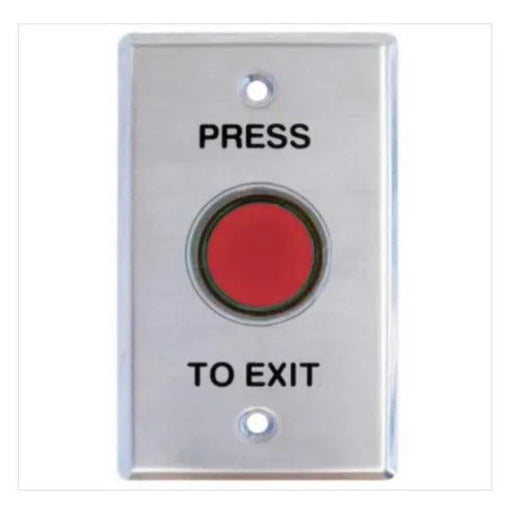 Smart ARLSWP-22R Press to Exit illuminated and shrouded Red button on Standard stainless steel plate
