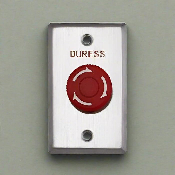Smart WEL2250R-DU Duress Button, Big Mushroom Red Twist to Reset, Stainless Steel Plate,IP65