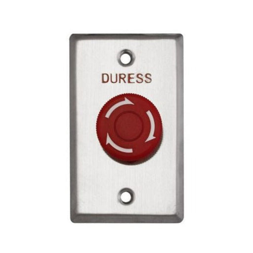 Slim Duress Button, Big Mushroom Red Twist to Reset, Stainless Steel Plate, WEL2250DURESS