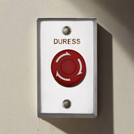 Smart WEL2250DURESS Slim Duress Button, Big Mushroom Red Twist to Reset, Stainless Steel Plate, IP65