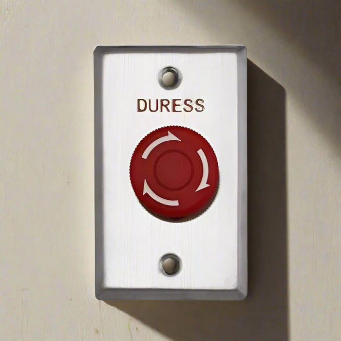 Smart WEL2250DURESS Slim Duress Button, Big Mushroom Red Twist to Reset, Stainless Steel Plate, IP65
