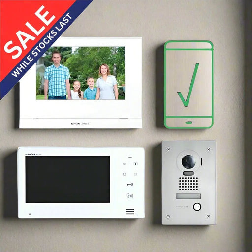 Aiphone Smartphone Flush Intercom kit, Two Monitors, JO Series, JOS-1FW-2M