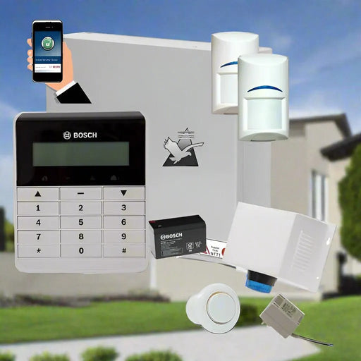 Bosch Solution 2000 Security Alarm System with 2 x Tritech Detectors Text Code pad+IP Module