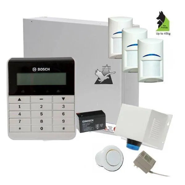 Bosch Solution 2000 Alarm System with 3 x Gen 2 Tritech Detectors+ Text Code pad