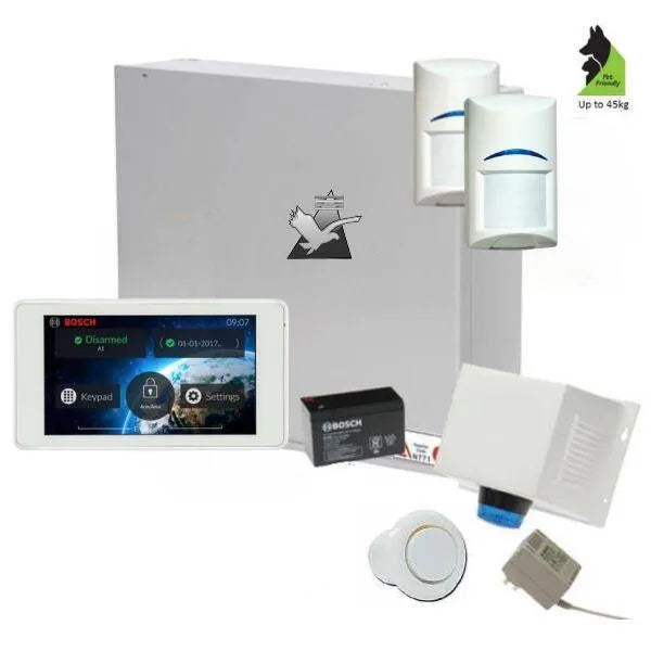 Bosch Solution 2000 Alarm System with 2 x Tritech Detectors+ 5" Touch Screen Code pad