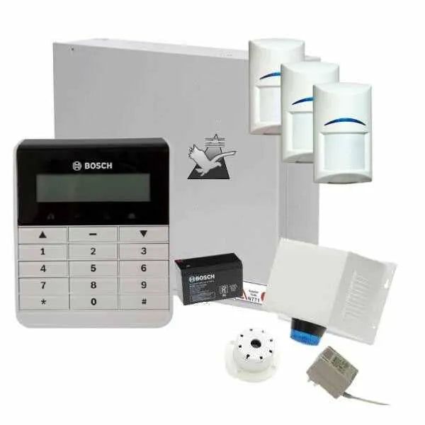 Bosch Solution 2000 Alarm System with 3 x Gen 2 PIR Detectors+ Text Code pad