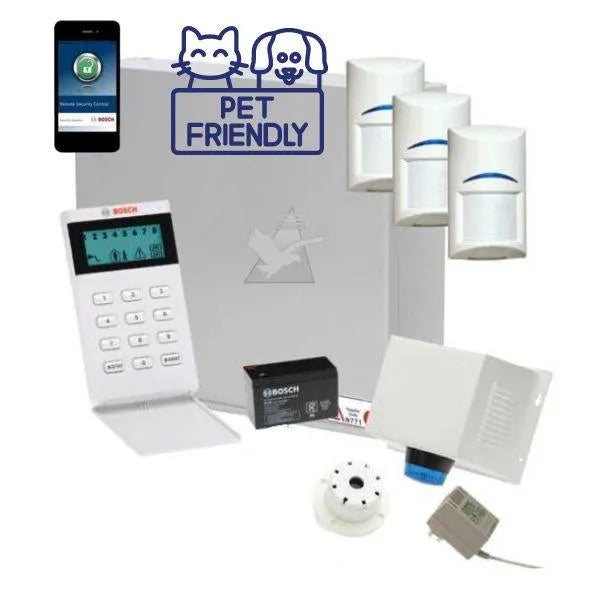 Bosch Solution 3000 Alarm System with 3 x Gen 2 Tritech Detectors+ Icon Code pad+ IP Module