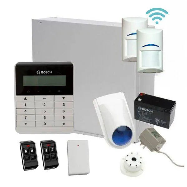 Bosch Solution 3000 Alarm System with 2 x Wireless detectors +Text Code pad, Plastic remotes