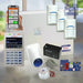 Bosch security system components including a keypad, sensors, and a smartphone app on a light background.