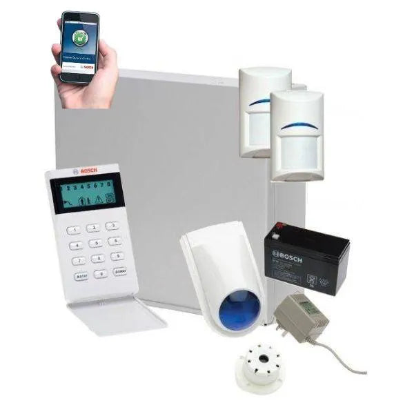 Bosch Solution 2000 Security Alarm System with 2 x PIR Detectors+ Icon Code Pad + IP Module