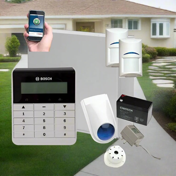 Bosch Solution 2000 Security Alarm System with 2 x Gen 2 Quad Detectors+ Text Code pad+ IP Module