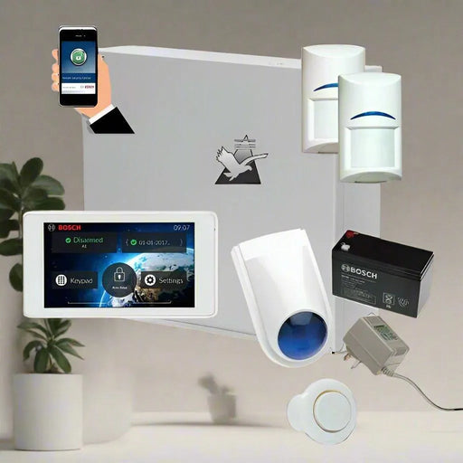 Bosch Solution 2000 Alarm System with 2 x PIR Detectors+5" Touch Screen Code pad + IP Module