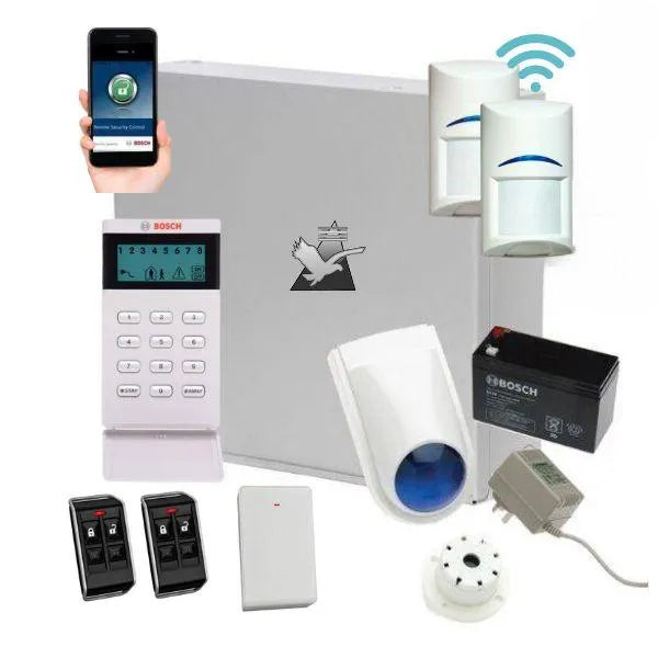 Bosch Solution 3000 Alarm System with 2 x Wireless Detectors+ Icon Code pad + Deluxe Remote Kit+IP Module