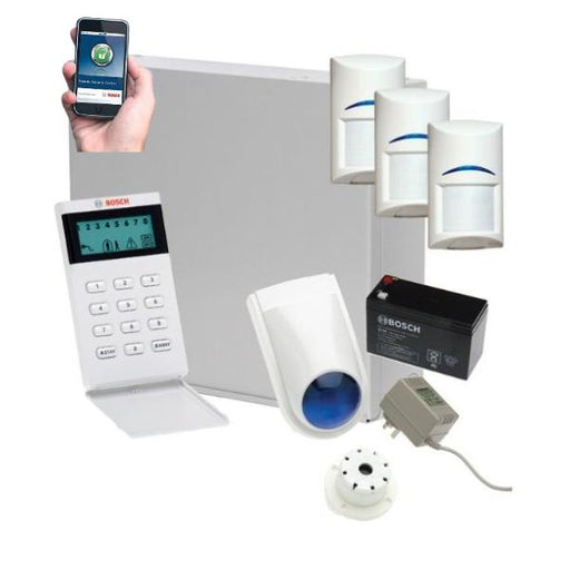 Bosch Solution 3000 Alarm System with 3 x Gen 2 Quad Detectors+ Icon Code pad+ IP Module