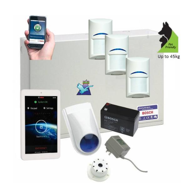 Bosch Solution 3000 Alarm System with 3 x Gen 2 Tritech Detectors+ 7" Touch Screen Code Pad+ IP Module - CTC Communications