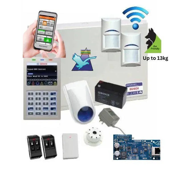 Bosch Solution 6000 Alarm System IP Kit, 2 x Wireless Detectors + Remote Controls