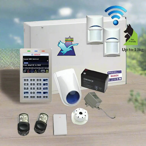 Bosch Solution 6000 Alarm System, 2 x Wireless Detectors, Stainless Steel Remote Controls