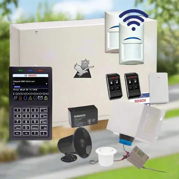 Bosch Solution 6000 Alarm System, 2 x Wireless Tritech Detectors, Plastic Remote Controls