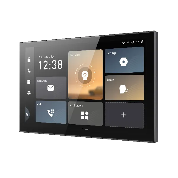 Smart home control panel with various icons on a transparent background