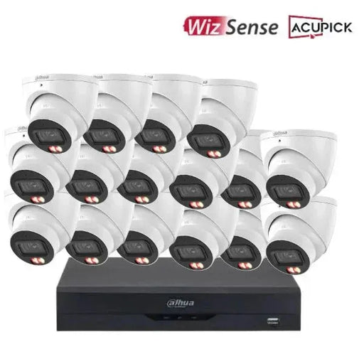 Dahua 8MP 4K CCTV Kit 16 CH NVR, 16 x Smart Dual Light Turret Cameras, Fixed Lens