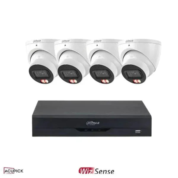 Dahua 6MP CCTV Kit 8 CH NVR, 4 x Smart Dual Light Turret Cameras, Fixed Lens