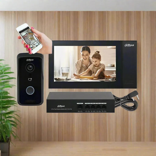 Dahua IP Villa Intercom Kit Surface with Black Monitor, KTP02
