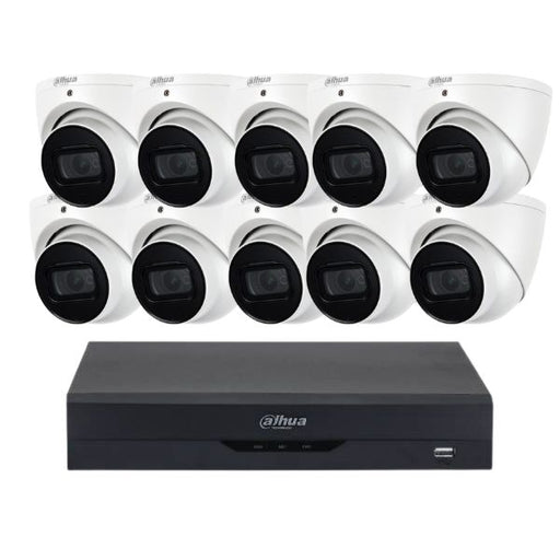 Dahua 6mp 16ch Kit with 10 x Cameras(WHITE), 3X66-K61610T-W