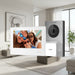 A 7-inch HD-iVision video intercom monitor and its matching silver wireless speaker/relay receiver, shown against a plain white background.