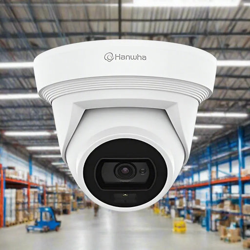 Hanwha QNE-C9013RL Q Core 8MP Outdoor AI Turret Camera, Dual Light, IP67, 3mm