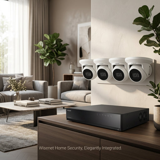 Hanwha Vision 4MP CCTV Kit – 4 Turrets, 4CH NVR & HDD Options