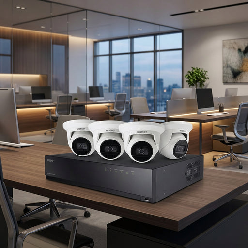 Hanwha Vision 5MP CCTV Kit – 4 Turrets, 8CH NVR & HDD Options