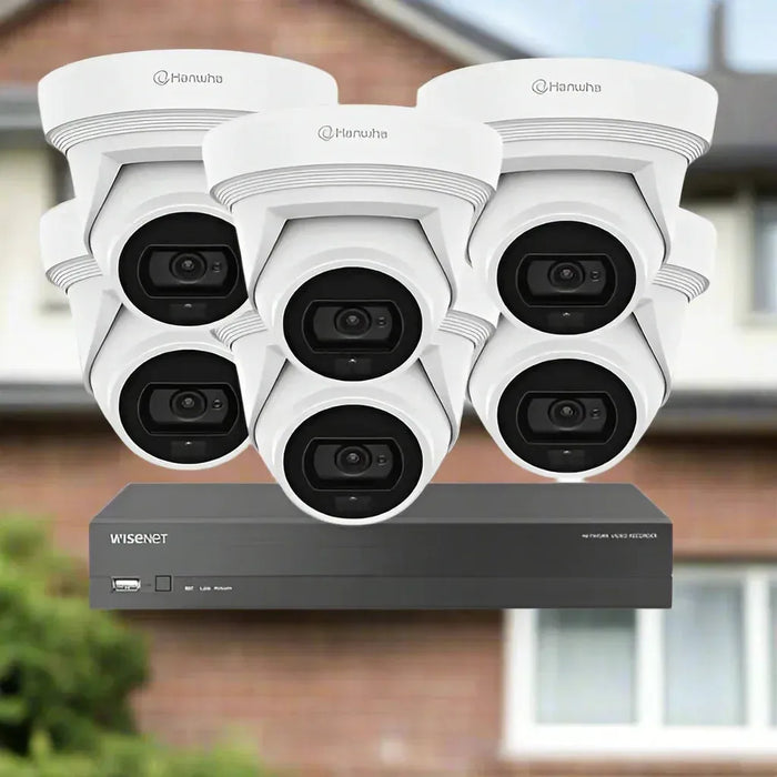 Hanwha Vision CCTV Kit, 8 Channel Network Recorder, 6 x 5MP Turret Cameras