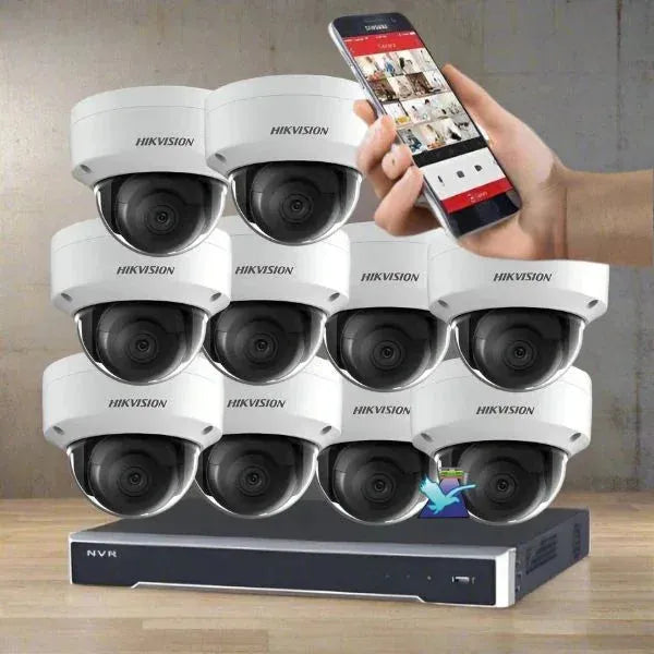 Hikvision CCTV Kit, AcuSense, 10 x 8MP Dome (Mic), 16CH NVR with 4TB HDD