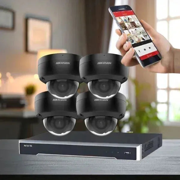 Hikvision CCTV Kit, AcuSense, 4 x 8MP Dome (Mic), 8CH NVR with 4TB HDD